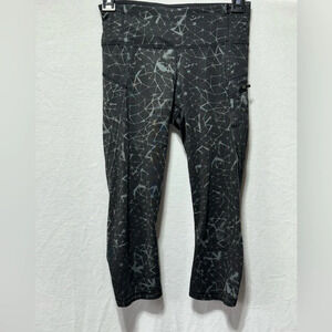 Lululemon Women's 2 Luxtreme Running Leggings Pants Geometric Capri Zip Pocket
